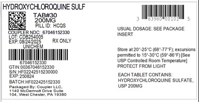Label (83980 Hydroxychloroquine Sulf 200mg 67046 1523 30)